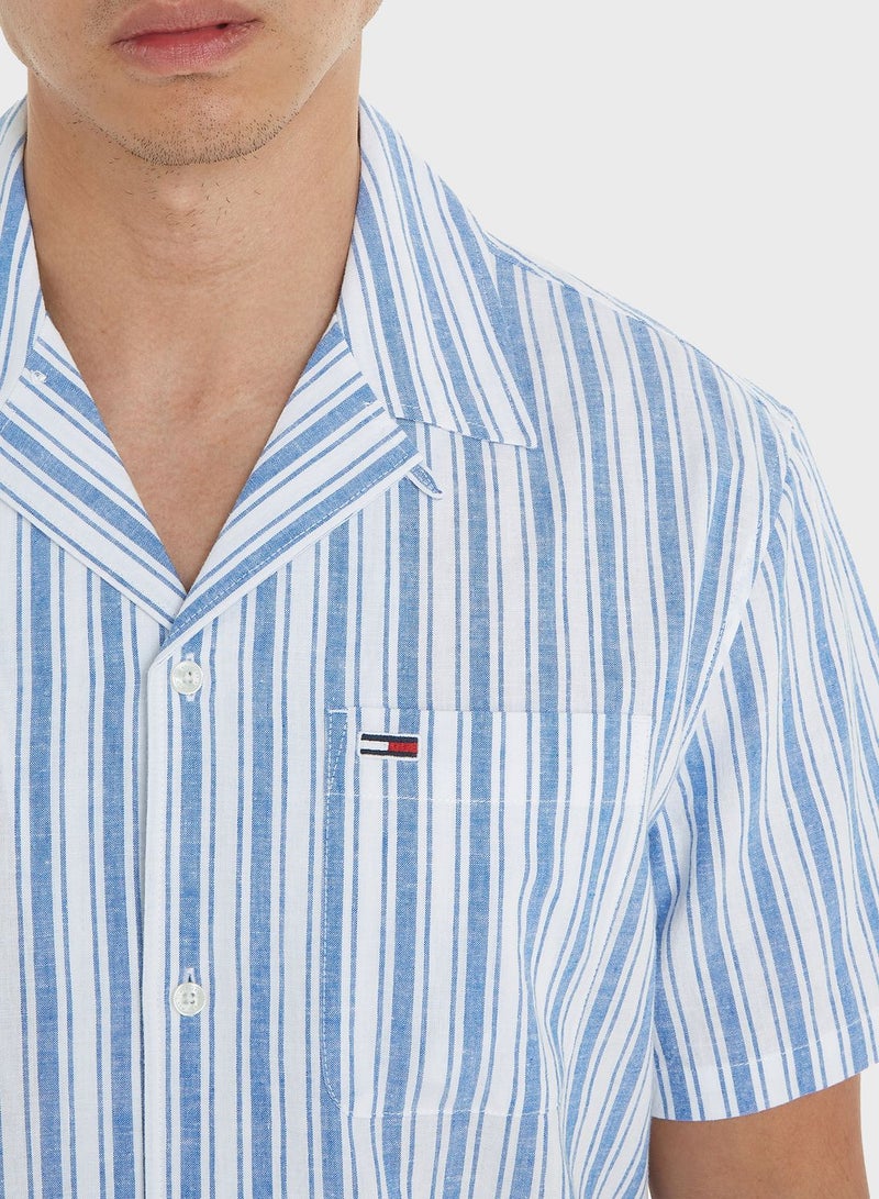 Striped Linen Regular Fit Shirt