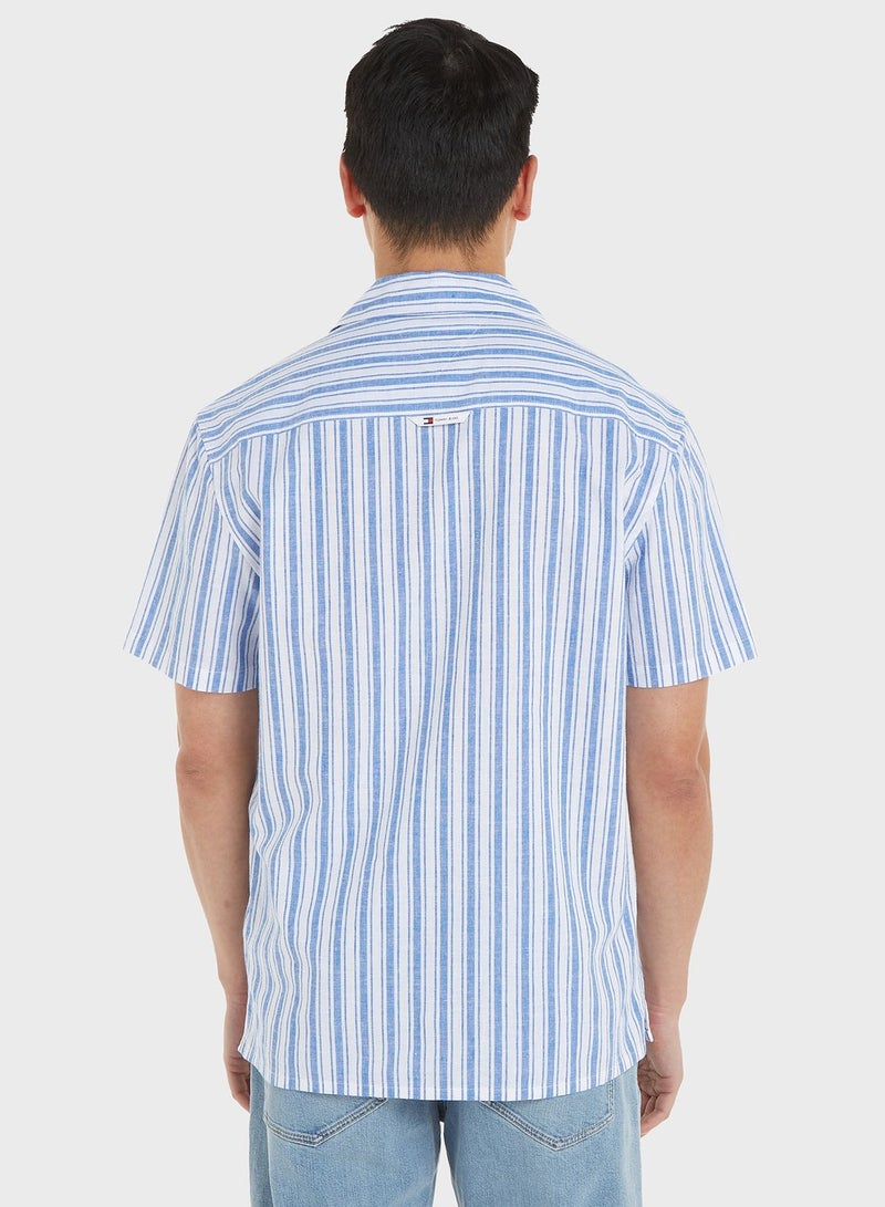 Striped Linen Regular Fit Shirt