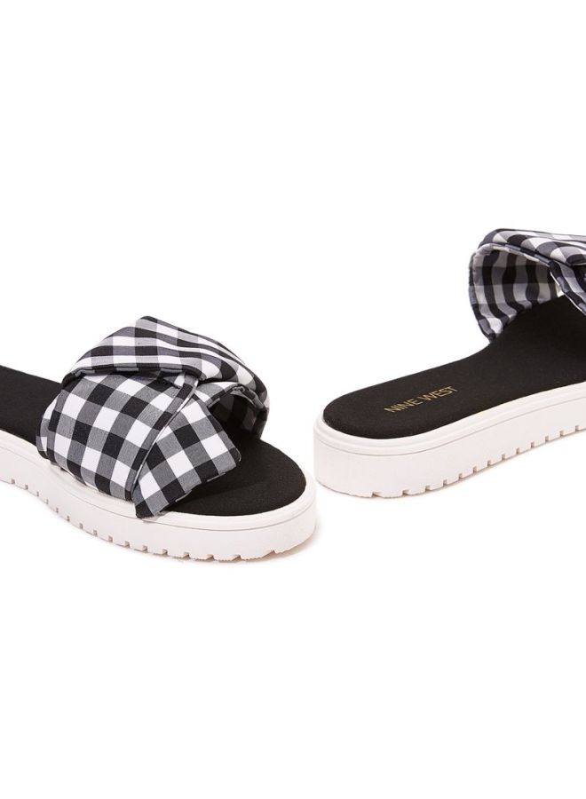 Checked Sandals Black