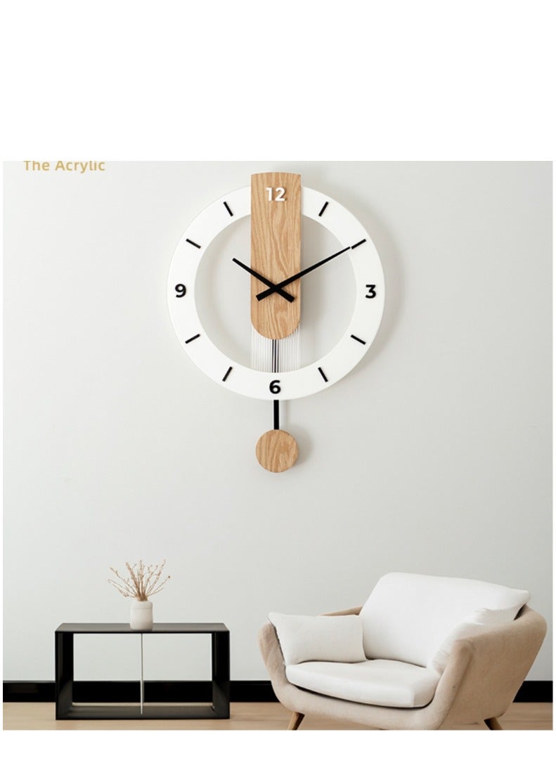 Glass Wall Clock, Round Silent Non Ticking Battery Operated 16'' Decorative Clock, Modern minimalist Wall Clock, Suitable for Living room Kitchen Bedroom Office