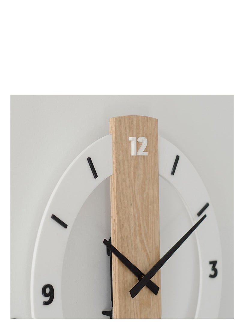 Glass Wall Clock, Round Silent Non Ticking Battery Operated 16'' Decorative Clock, Modern minimalist Wall Clock, Suitable for Living room Kitchen Bedroom Office