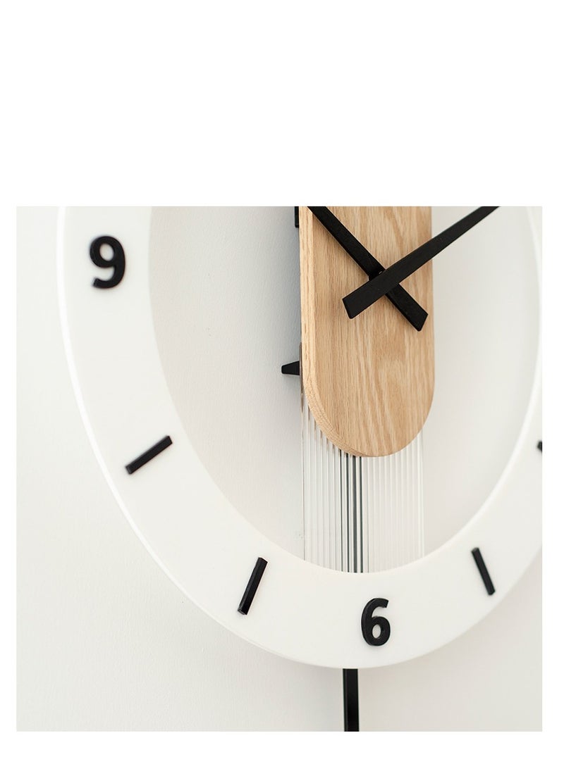 Glass Wall Clock, Round Silent Non Ticking Battery Operated 16'' Decorative Clock, Modern minimalist Wall Clock, Suitable for Living room Kitchen Bedroom Office
