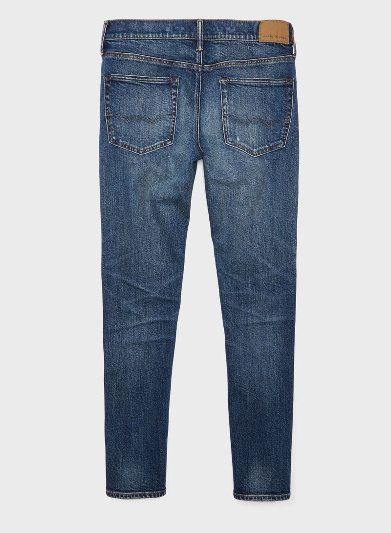 Mid Wash Slim Fit Jeans