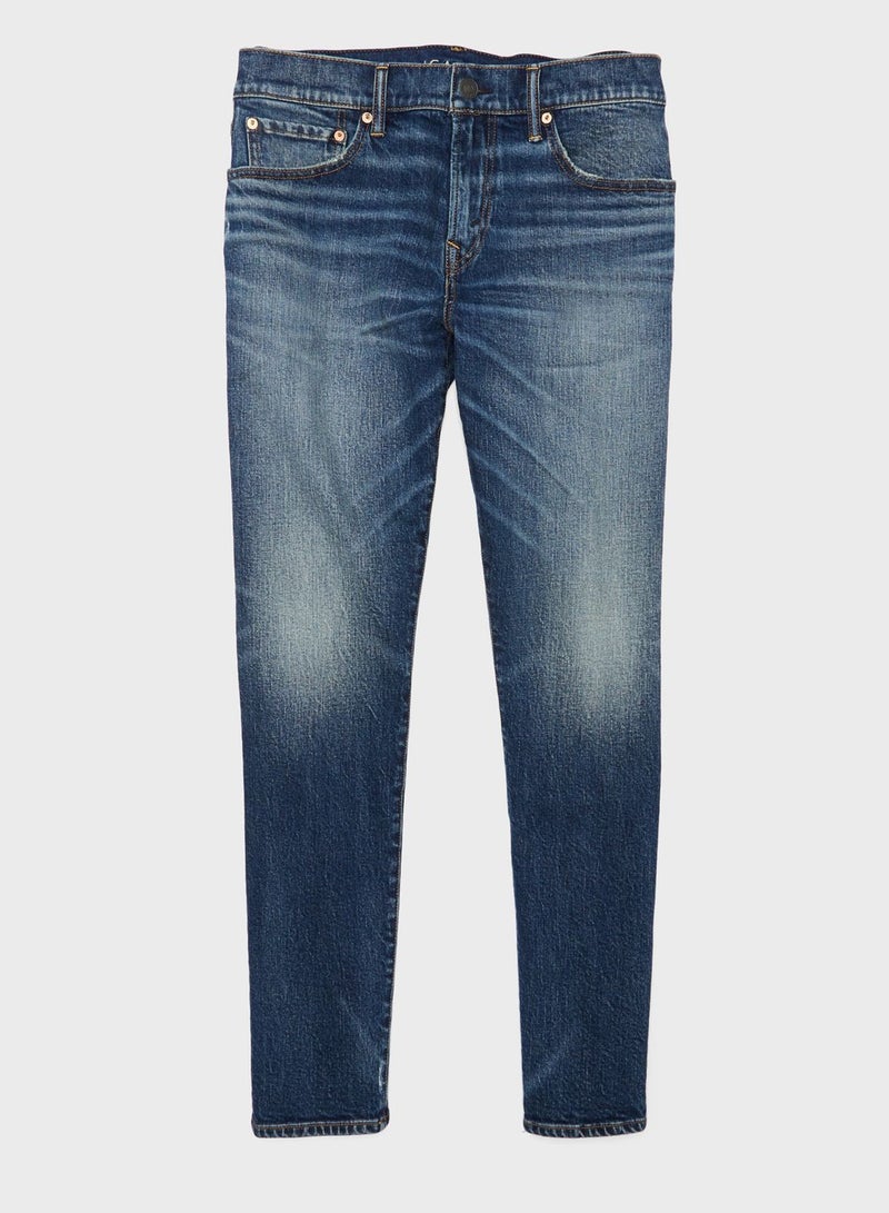 Mid Wash Slim Fit Jeans