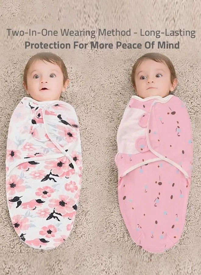 6 PCS Baby Swaddle Blanket Wrap Cap Set Newborn Infant Sleep Sack With Caps 100% Breathable Cotton 0-4 Month