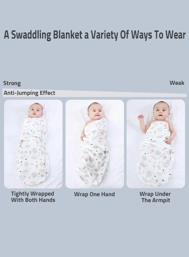 8 PCS Baby Swaddle Blanket Wrap Cap Gloves and Foot Straps Set Newborn Infant Sleep Sack With Caps 100% Breathable Cotton 0-4 Month