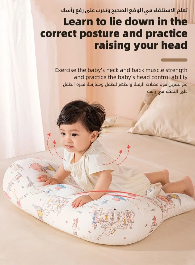 Baby Nursing Pillow for Breastfeeding, Multifunctional Toddler Look Up and Lying Pillows, Anti vomit Milk Babies Crib Headrest for Newborn and Infant, 30 Degree Incline, Enlarged and Widened