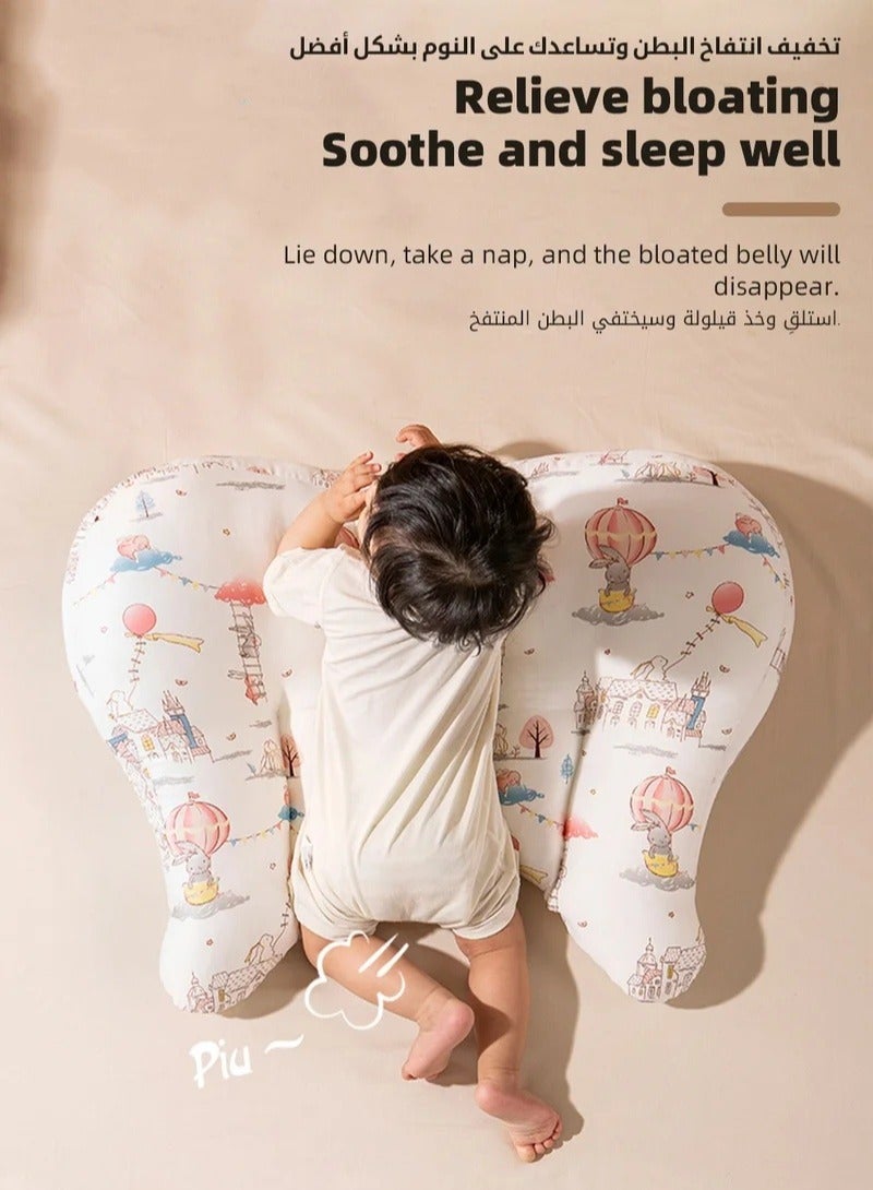 Baby Nursing Pillow for Breastfeeding, Multifunctional Toddler Look Up and Lying Pillows, Anti vomit Milk Babies Crib Headrest for Newborn and Infant, 30 Degree Incline, Enlarged and Widened