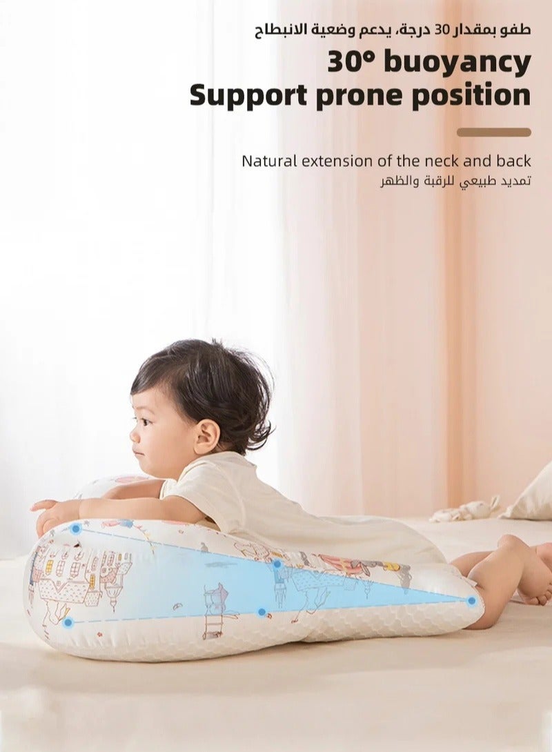 Baby Nursing Pillow for Breastfeeding, Multifunctional Toddler Look Up and Lying Pillows, Anti vomit Milk Babies Crib Headrest for Newborn and Infant, 30 Degree Incline, Enlarged and Widened