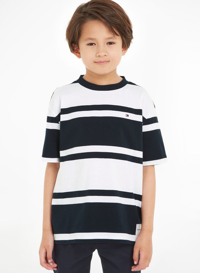 Kids Stripe Crew Neck T-Shirt