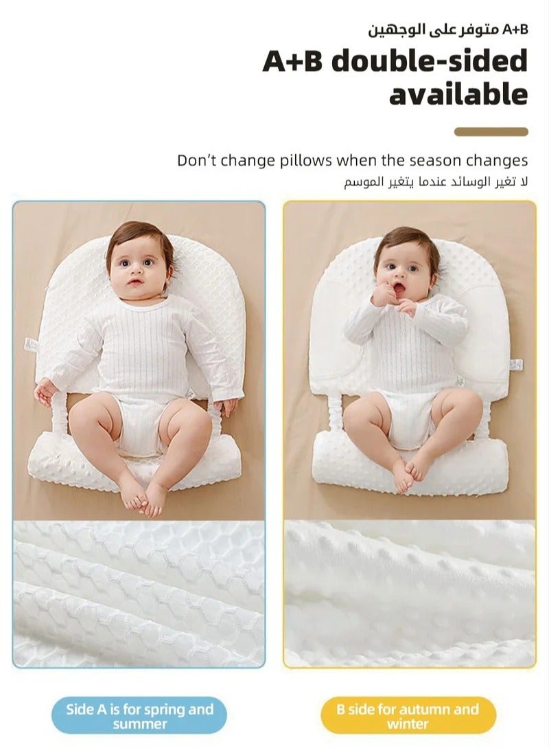 Baby Nursery Pillow, Removeable Breastfeeding Pillows, Toddler Bedding, Anti vomit Milk Babies Crib Wedge Headrest for Newborn and Infant,  15-30 Degree Adjustable Incline for Better Night's Sleep