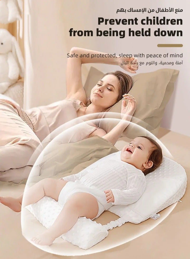 Baby Nursery Pillow, Removeable Breastfeeding Pillows, Toddler Bedding, Anti vomit Milk Babies Crib Wedge Headrest for Newborn and Infant,  15-30 Degree Adjustable Incline for Better Night's Sleep