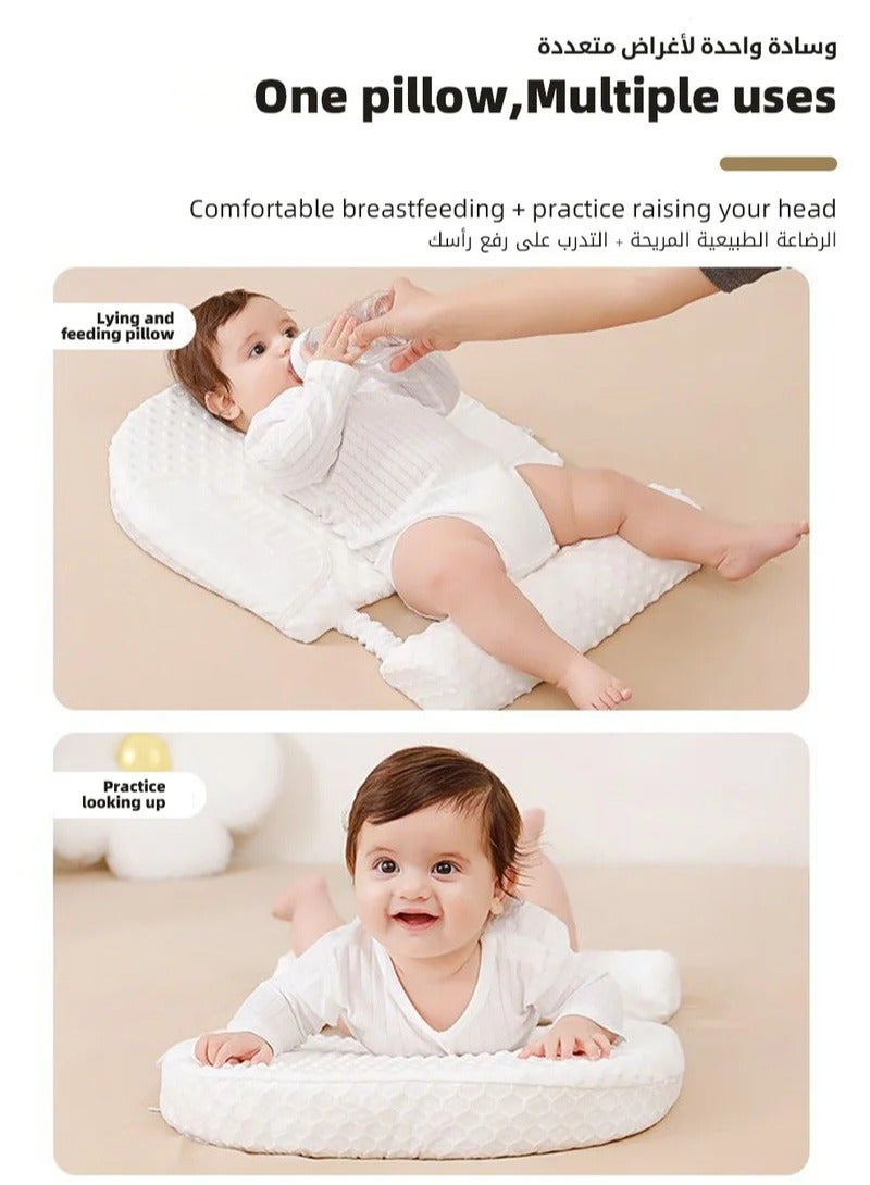 Baby Nursery Pillow, Removeable Breastfeeding Pillows, Toddler Bedding, Anti vomit Milk Babies Crib Wedge Headrest for Newborn and Infant,  15-30 Degree Adjustable Incline for Better Night's Sleep