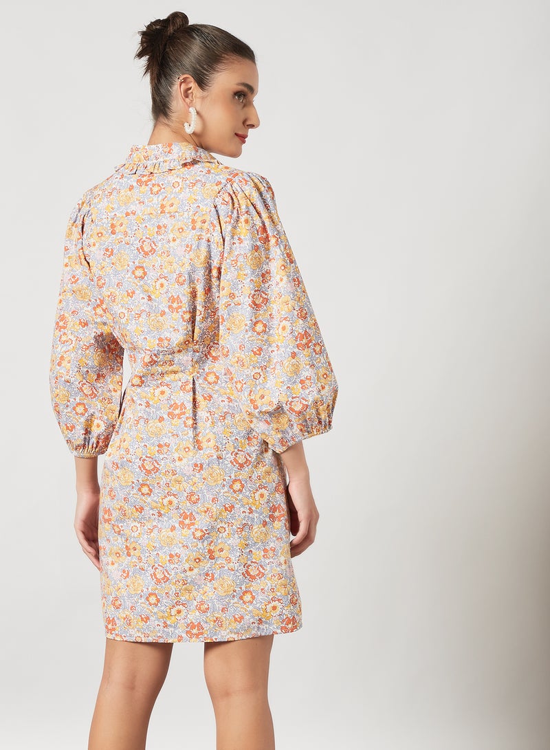 Floral Shirt Dress Multicolour