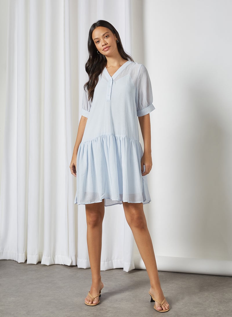 Peplum Mini Dress Arctic Ice