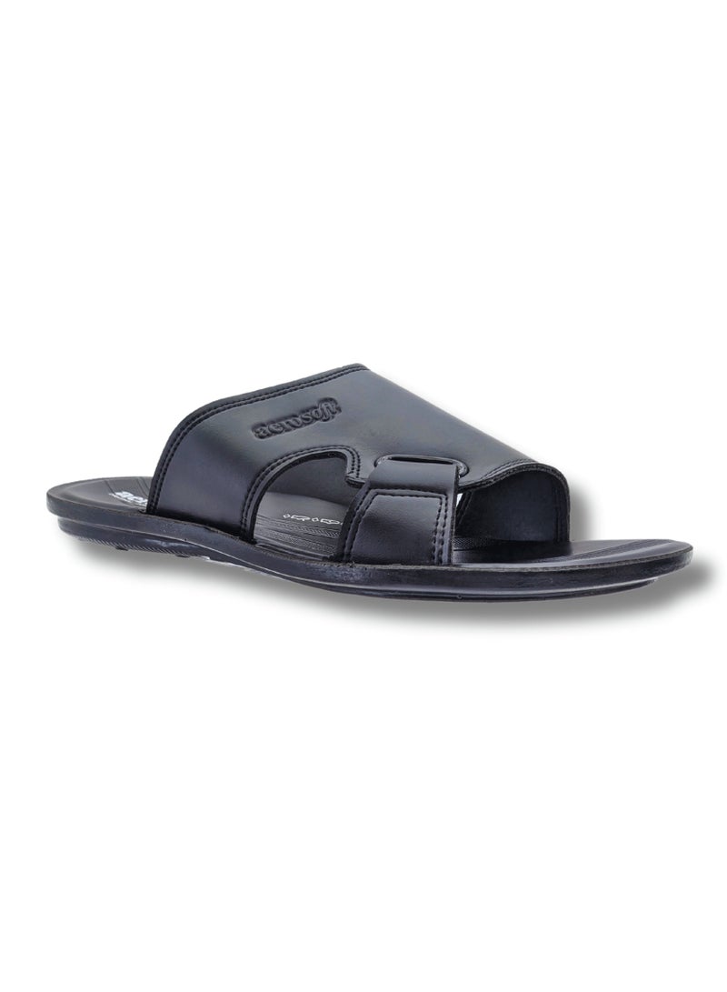 Aerosoft Men's Slippers P4023 Black