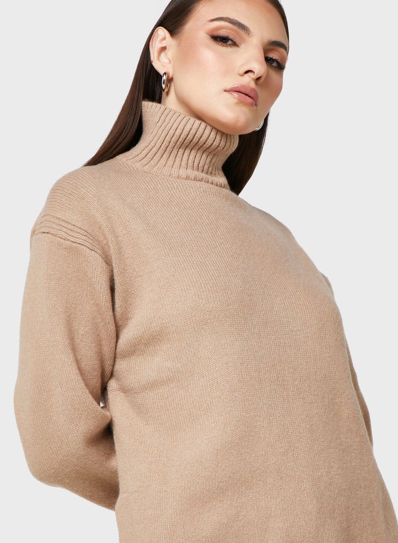 Polo Neck Oversied Sweater