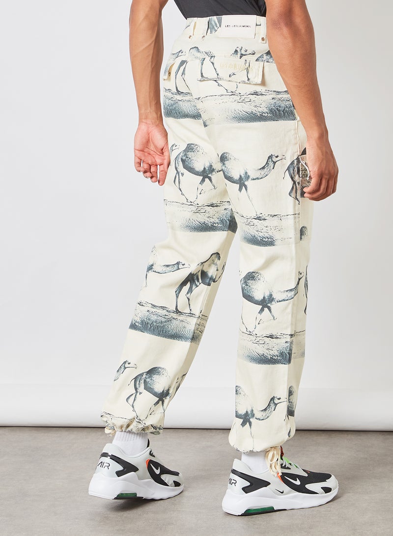 Graphic Print Utility Pants Multicolour