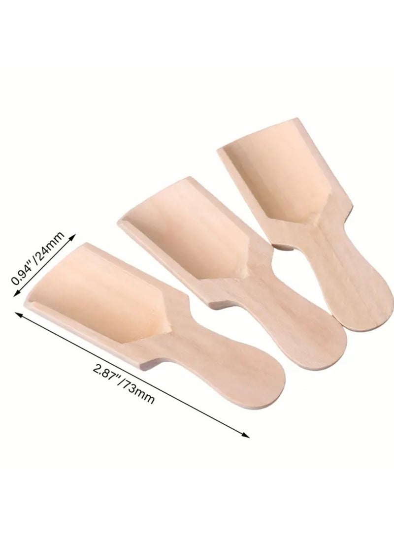 20pcs, Natural Wooden Scoop and Spoon Set for Flour, Bath Salt, Sugar, Coffee, and More - 7.3cm x 2.4cm