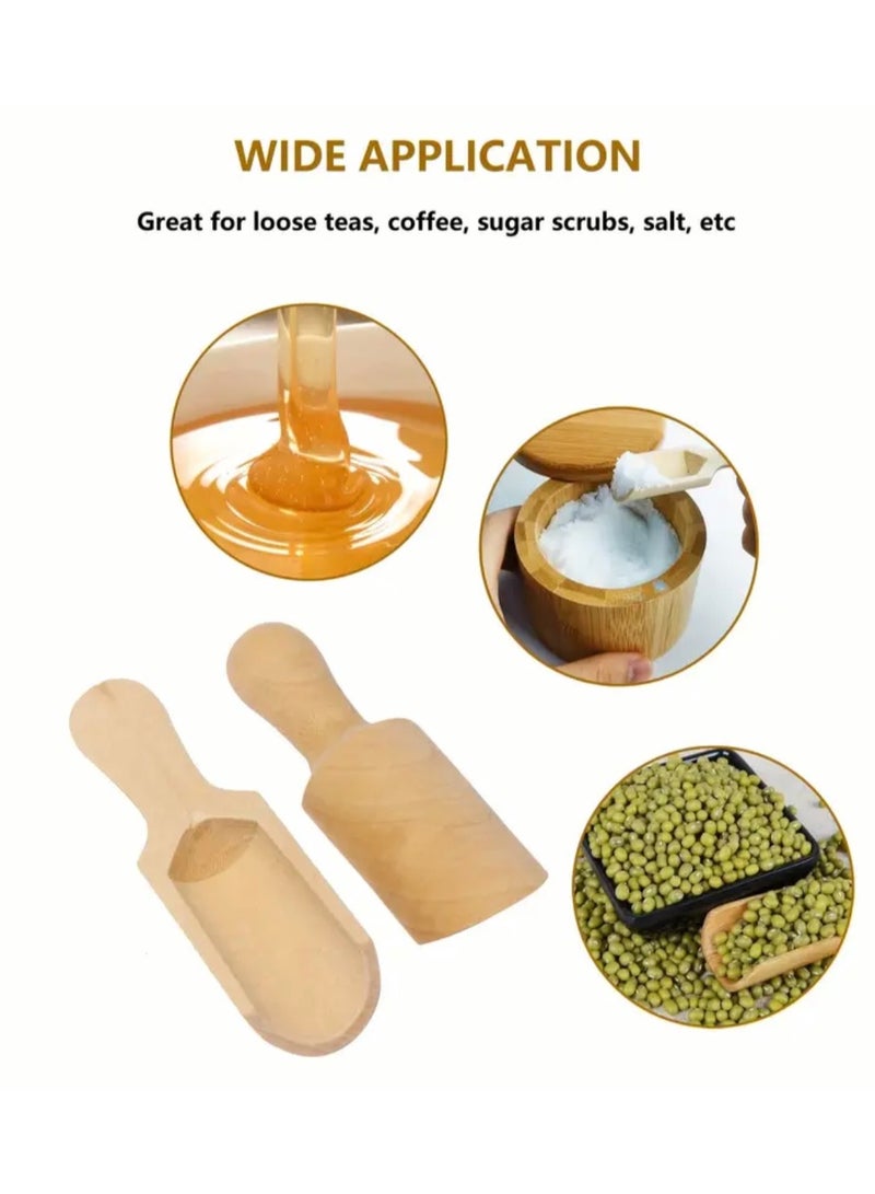20pcs, Natural Wooden Scoop and Spoon Set for Flour, Bath Salt, Sugar, Coffee, and More - 7.3cm x 2.4cm