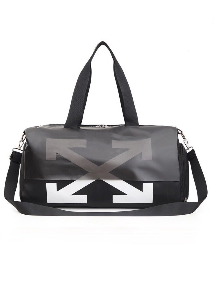 Large Capacity Fashionable Luggage Bag Travel Bag Sports And Fitness Bag Black/White