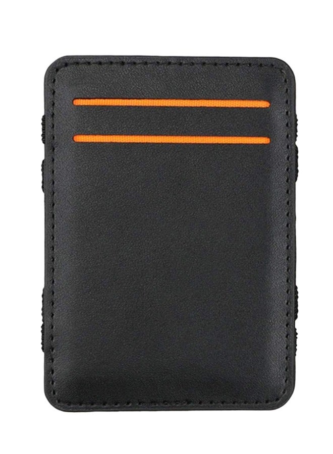 Leather Clip Wallet Black