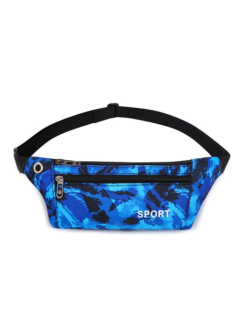 Camouflage Printed Sports Waist Pack Blue