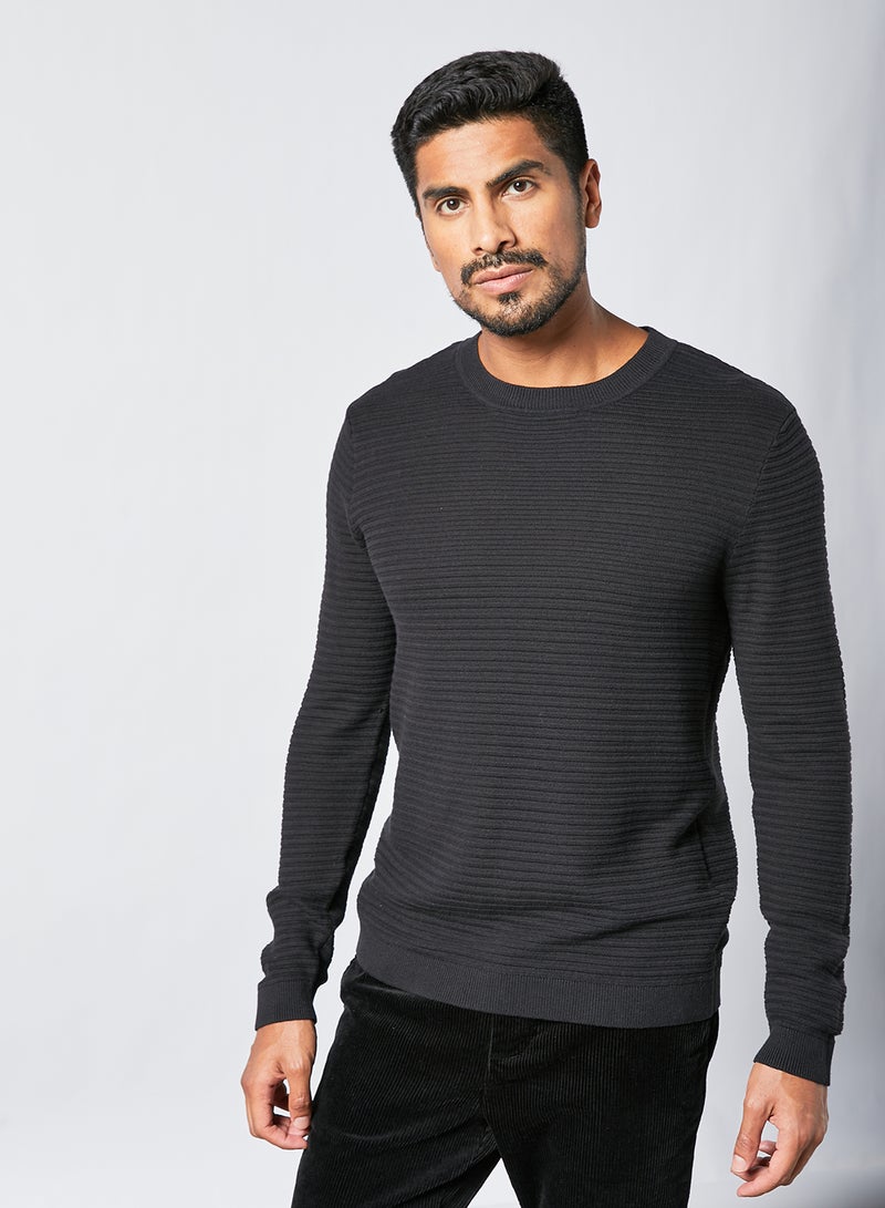 Knit Crew Neck Sweater Black