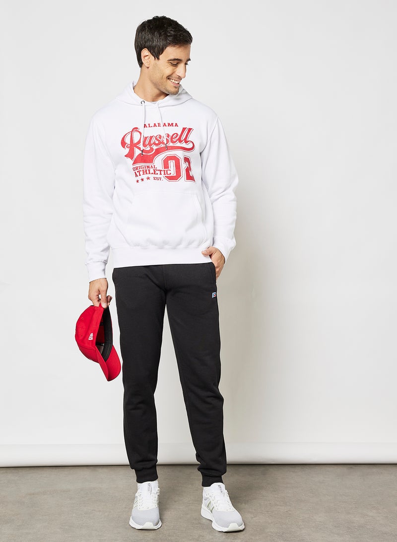 Logo Chest Print Hoodie White