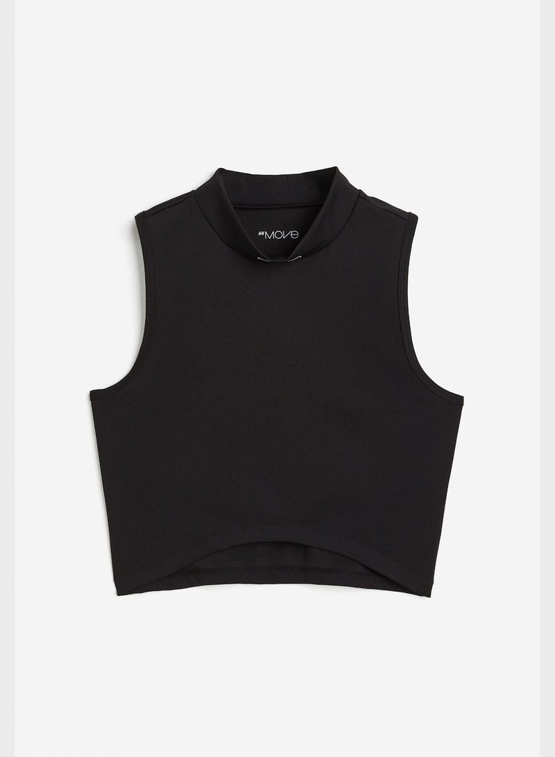 High Neck Knitted Crop Top