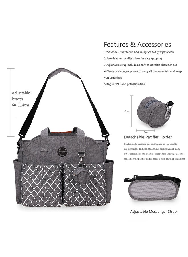 Reversible Look At Me Stroller - Black With Signature Diaper Bag - Grey