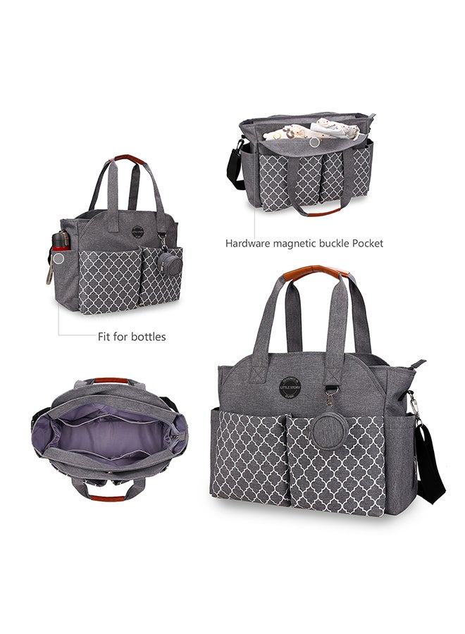 Reversible Look At Me Stroller - Black With Signature Diaper Bag - Grey