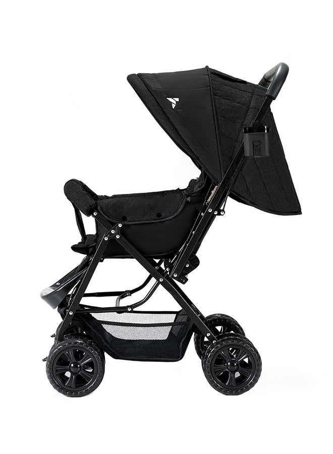 Reversible Look At Me Stroller - Black With Signature Diaper Bag - Grey