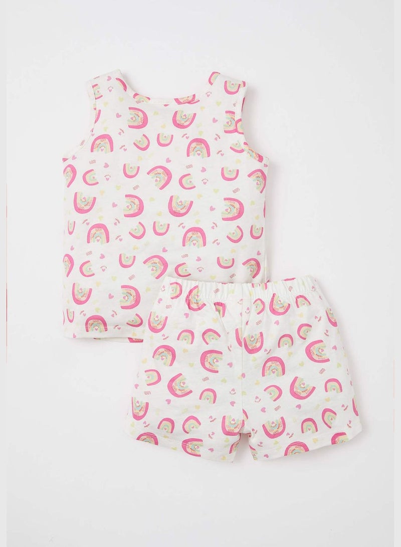 Regular Fit Sleeveless Printed Pyjama Set