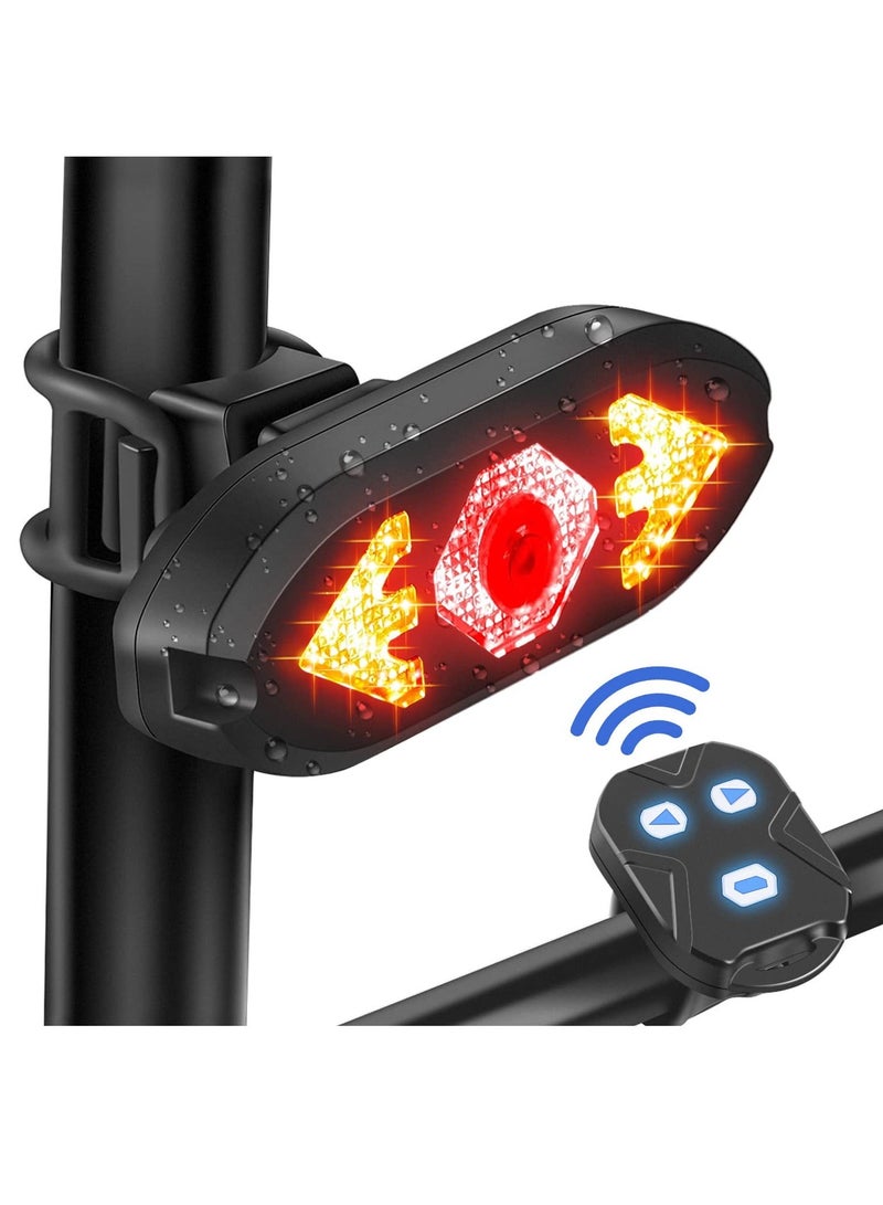 Bike Tail Light, Remote Control Turn Signal led, USB Rechargeable Rear Light Cycling Safety Warning Lights For All Mountain Road Bicycle Indicators