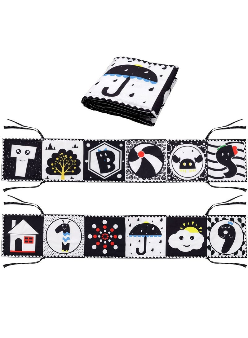 Baby Early Education Cloth Book Black and White High Contrast Sensory Toys 0-6 Months Boy / Girl's Torn Three-dimensional Bed Surround Sound