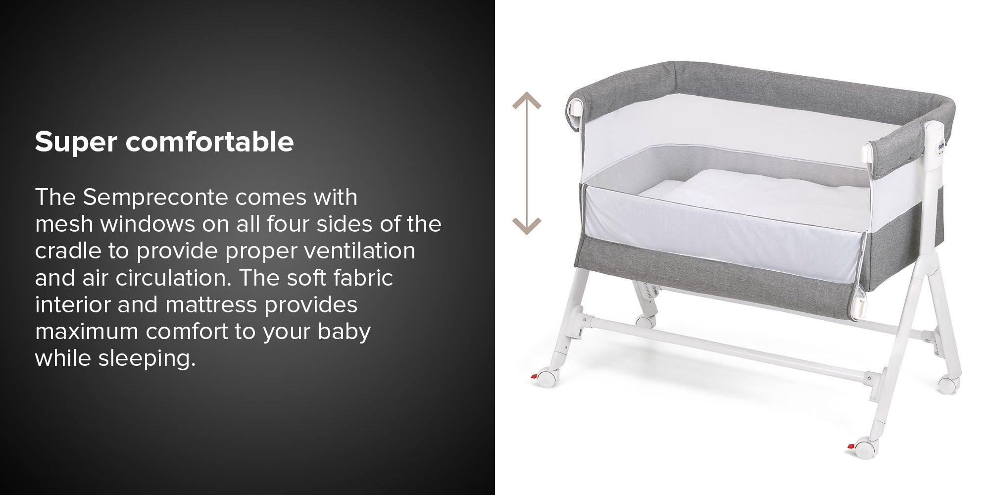 Culla Sempreconte Co Bed Cradle - White/Grey