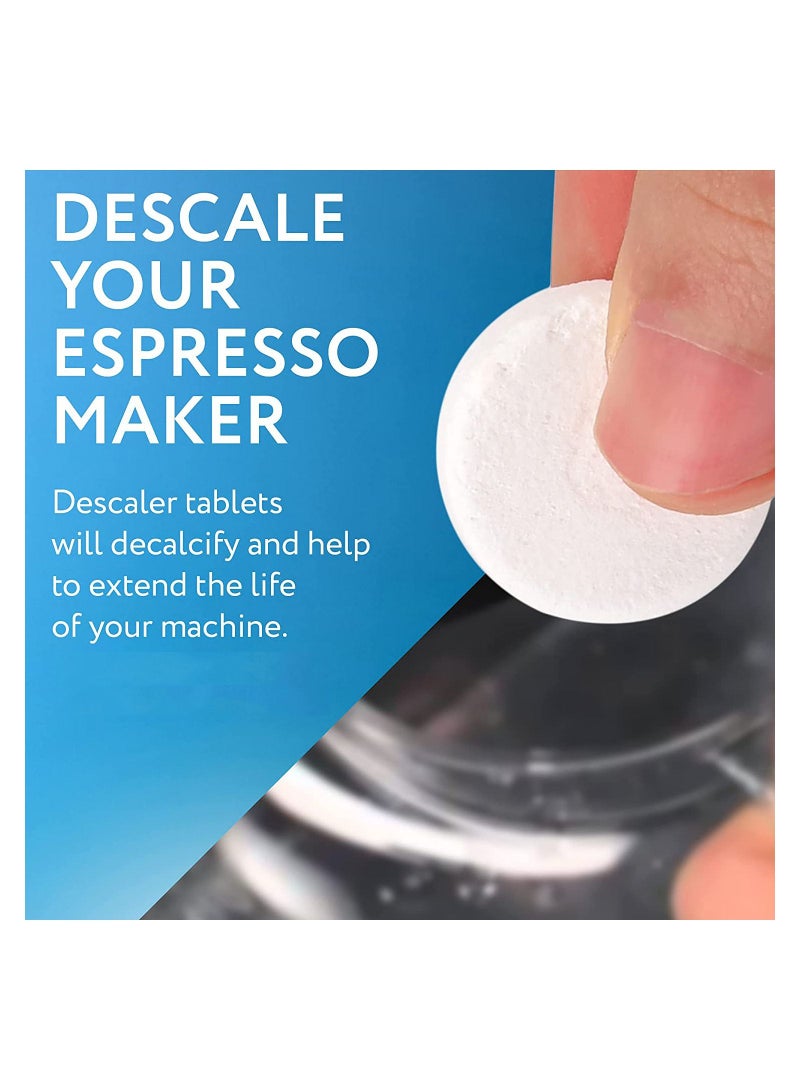 [20 Pack] Espresso Machine Descaler Tablets to Remove Mineral Build Up - Safe and Non-Corrosive Help Control the Build-Up of Limescale Descale Cleaning