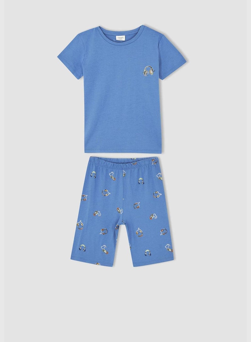 Short Sleeve Printed Pyjama Set