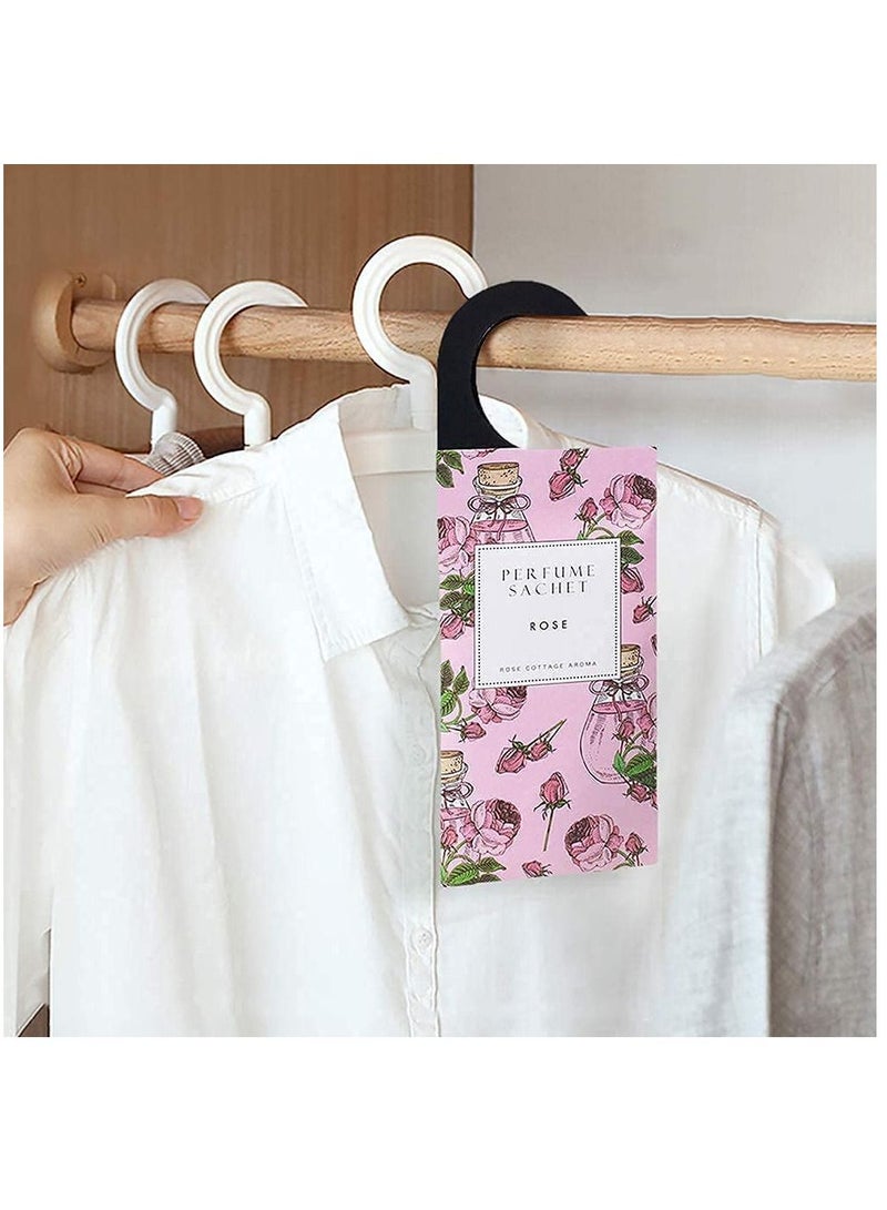 6 Scents of Floral Hanging Sachet Closet Deodorizer 1 Pack 12 Pcs Scent Drawer Freshener Air Scented for Home Car Long Lasting Sachets Smell Goods