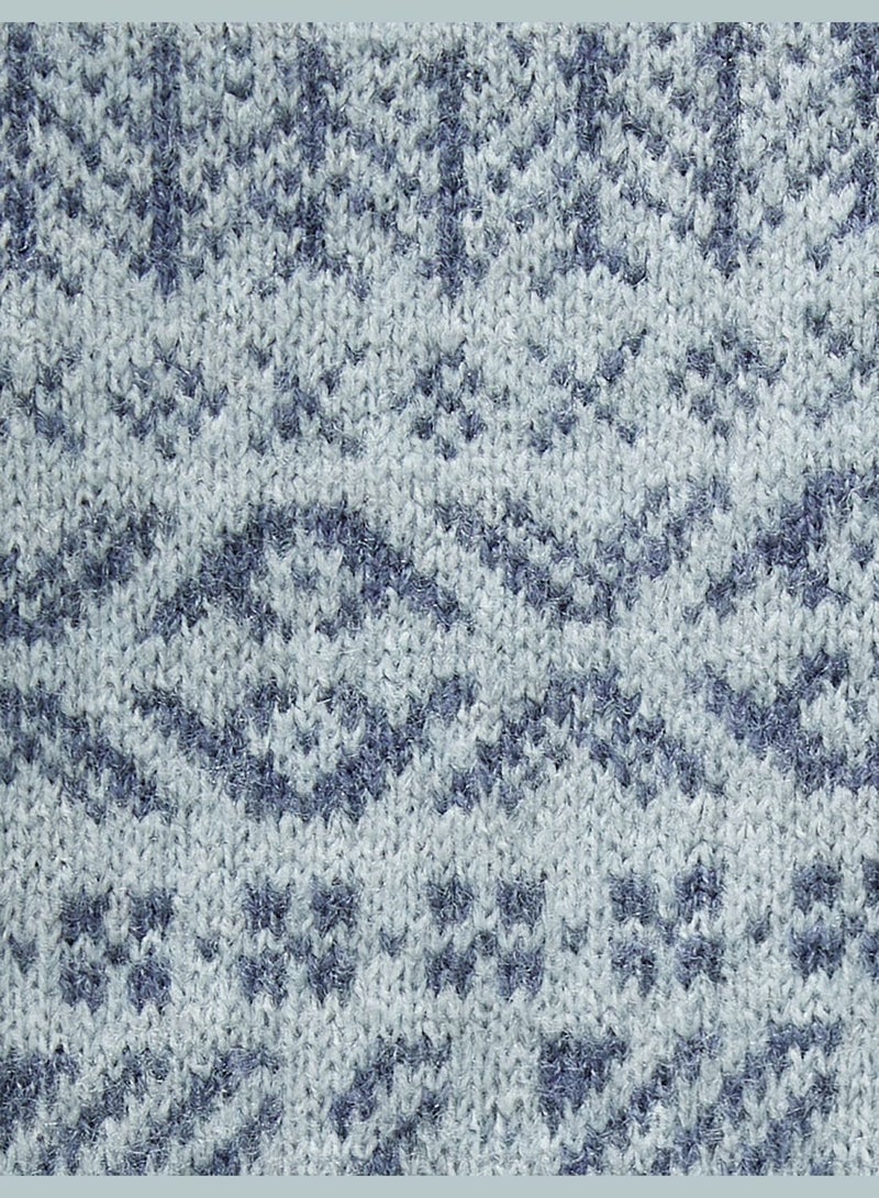 Sweater Long Sleeve Crew Neck Ethnic Patterned