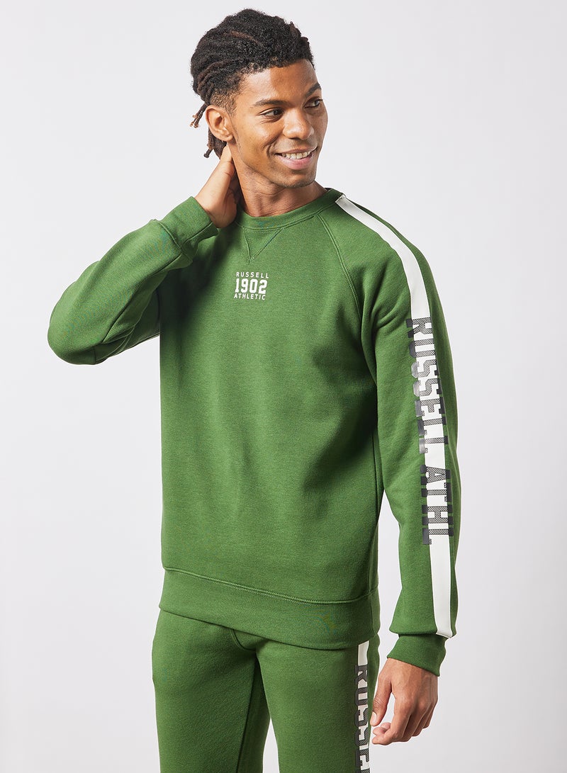 Contrast Stripe Sweatshirt Green