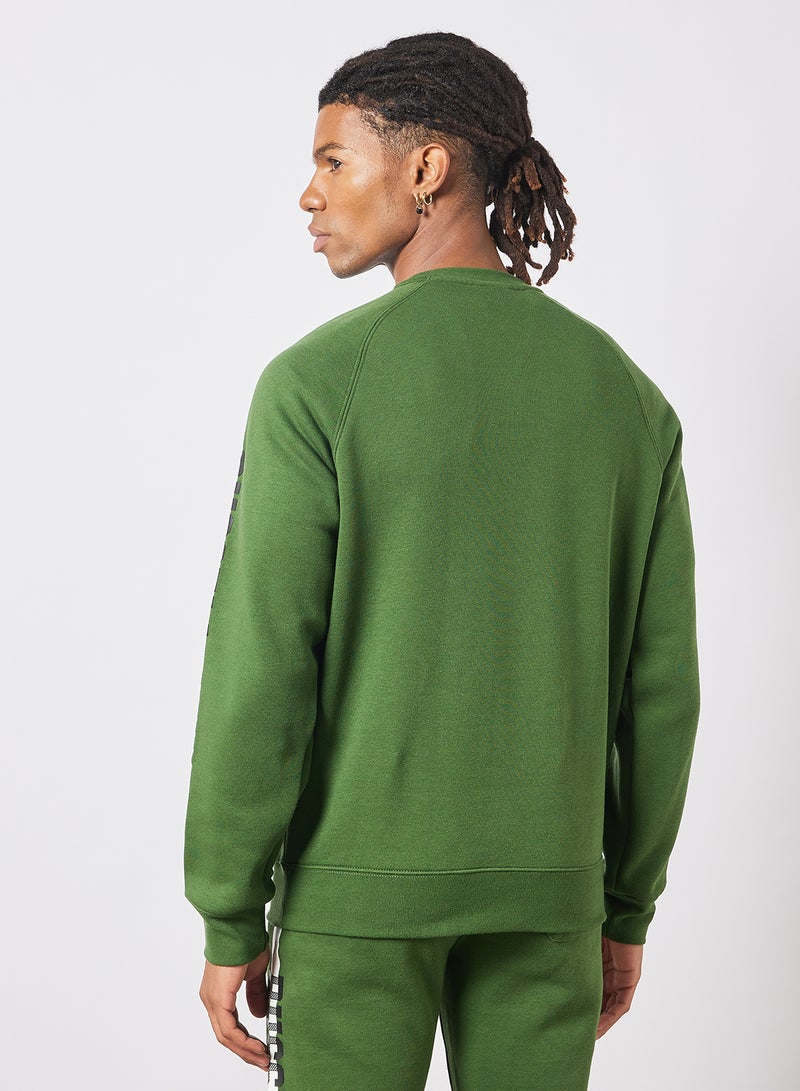 Contrast Stripe Sweatshirt Green