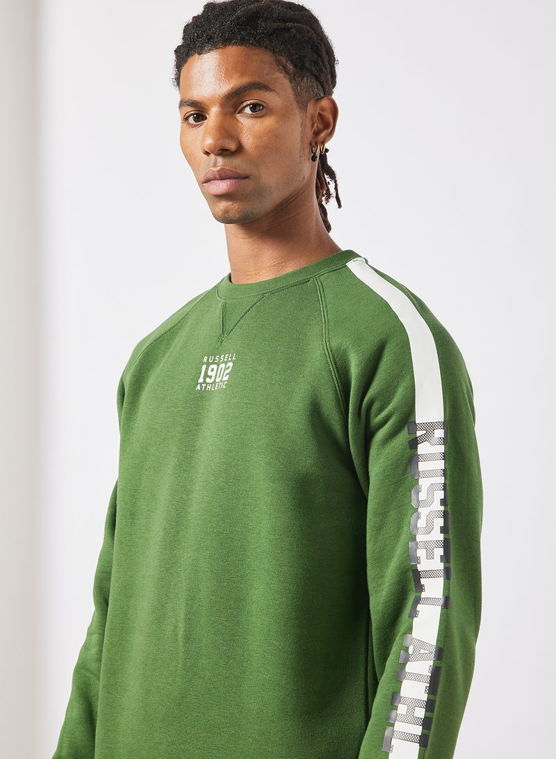 Contrast Stripe Sweatshirt Green