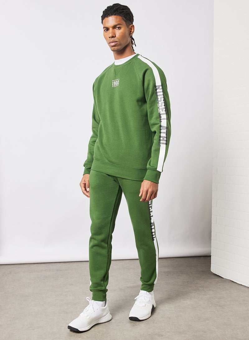 Contrast Stripe Sweatshirt Green