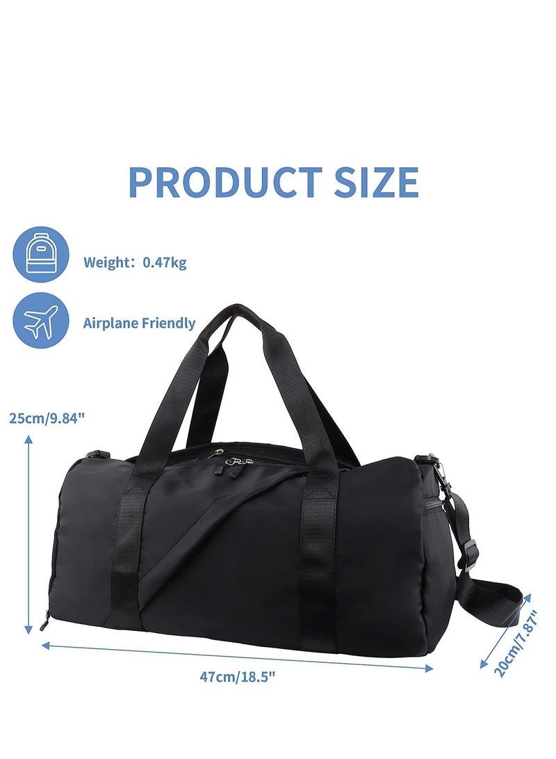 Gym Duffel Bag, Travel Bag for Women Men, Large Capacity With Shoe Compartment and Wet Compartment, Sports Tote Weekender Overnight Shoulder
