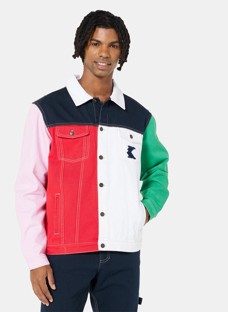 Colourblock Twill Jacket Multicolour