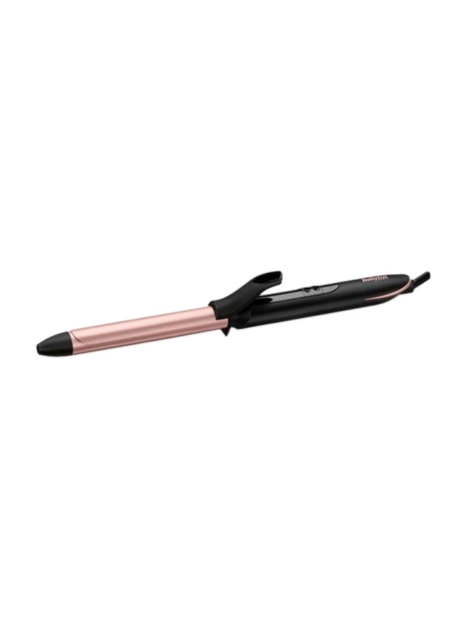 Rose Quartz 19Mm Curling Tong Advanced Ceramics Ultra-Fast Heat Up Hair Curling Iron Non Ionic 2.5M Swivel Cord 6 Heat Settings From 160°C-210°C With Auto Shut Off - C450SDE, Rose Gold Black/Pink