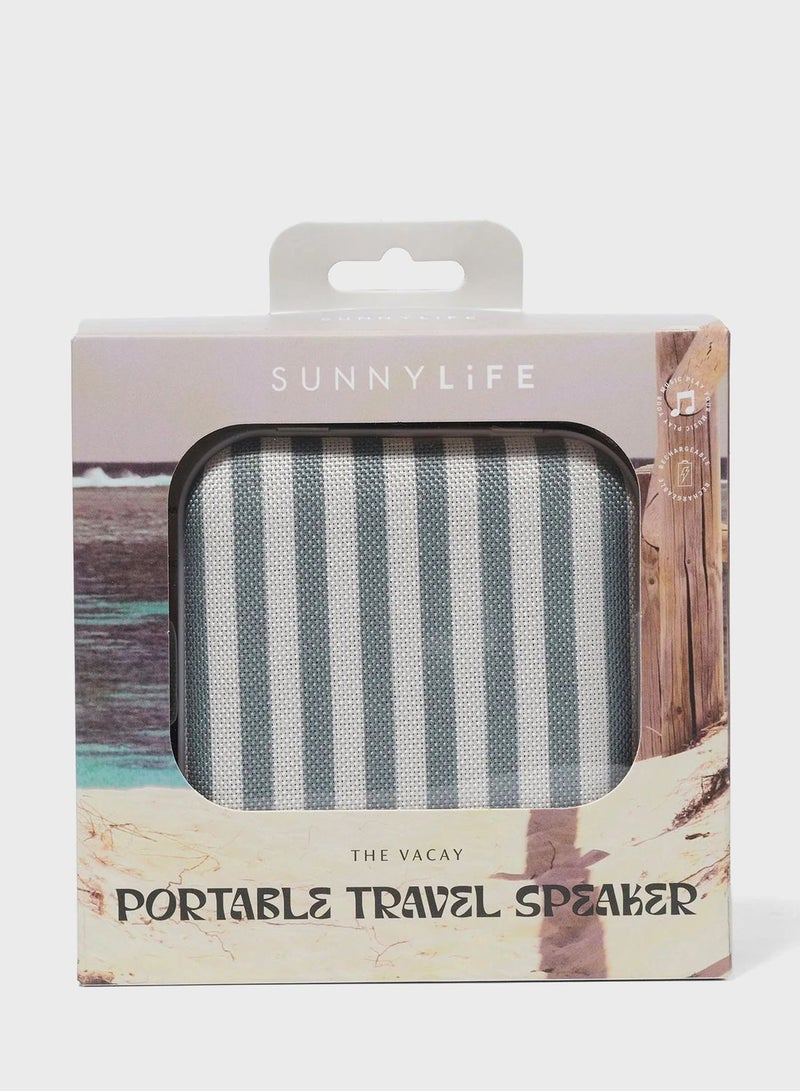 Portable Travel Speaker The Vacay Olive Stripe