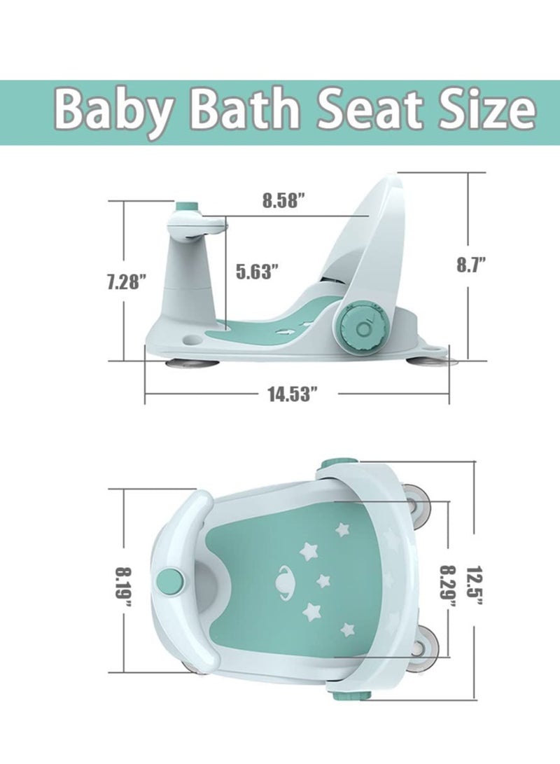 Baby Bath Seat Infants Bathtub Seats, Sit up Shower's Chair for Babies 6 Months & Up, Non-Slip Soft Mat, Secure Suction Cups